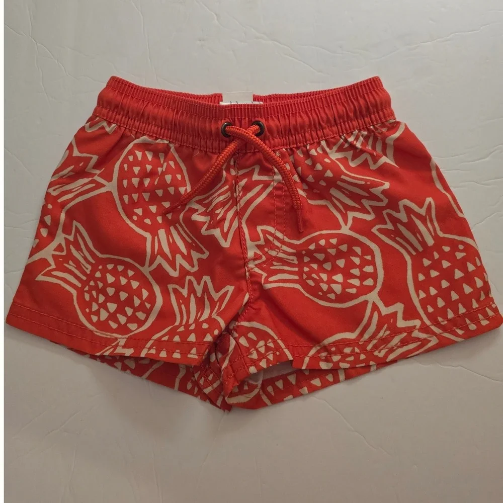 Carters Baby Boy Orange Pineapple Print Swim Trunks Shorts 12M